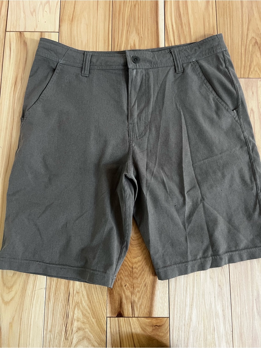 Prana Men's Olive-Green Flat Front Shorts